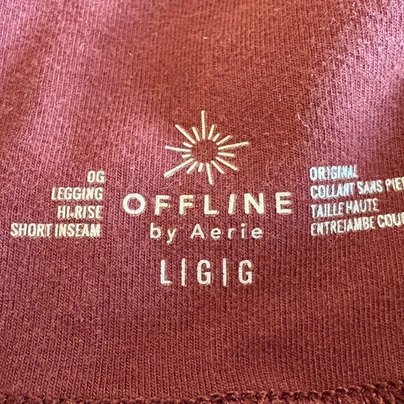 Offline by Aerie OG High Rise Maroon Legging - Size Large Petite Short - Picture 7 of 7